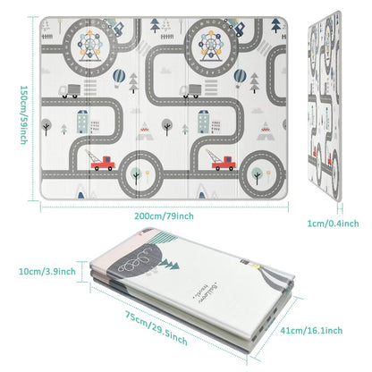 FLAGAV 79x59inch Play Mat for Baby - Extra Large, Non-Toxic, Waterproof Playmat for Indoor and Outdoor Use