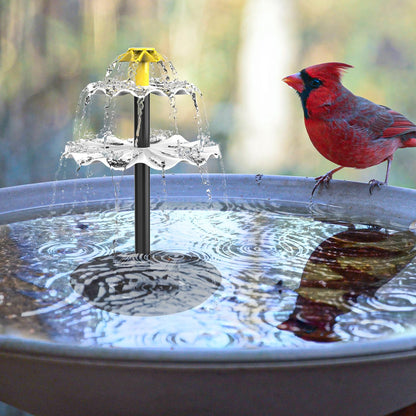 Lewisia 3-Tier Solar Bird Bath Fountain Water Pump Solar Powered Waterfall Feature for Birdbath Garden Backyard Pond Pool Outdoor Decoration 2.5W