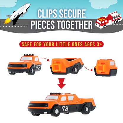 Popular Playthings Magnetic Vehicles for Toddlers 1-3, Mini Mix or Match Car Toys, Set of 9 Gift for Kids - Vehicles