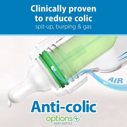 Dr. Brown's Anti-Colic Options+ Narrow Bottle Gift Set with Sippy Straw Bottle, HappyPaci Silicone Pacifiers, Storage/Travel Caps, and Bottle Brush, Pink