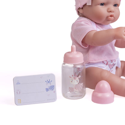 JC Toys - La Newborn Nursery | 7 Piece Baby Doll Gift Set | 12" Life-Like Baby Doll with Accessories | Pink | Ages 2+ (18344)