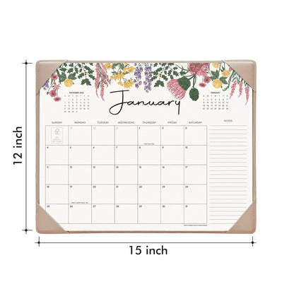 Cabbrix Desk Calendar 2026 with Desktop Mat, Desk Pad Calendar 15"x 12" From January 2026 to June 2027, Desk Calendar for Home Office and School, Easy Planning, Apricot