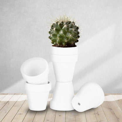 FCFKUK 24pcs Small Mini Clay Pots, 2.5'' Terracotta Pot Clay Ceramic Pottery Planter, Cactus Flower Terra Cotta Pots, Succulents Nursery Pots, with Drainage Hole, for Indoor/Outdoor