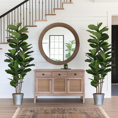 Yepdin 2 Pack Fiddle Leaf Fig Tree - Artificial Ficus Tree with Tall Artificial Plants Large 69 Fiddle Leaves -Fake Trees for Indoor Outdoor Home Decor Living Room