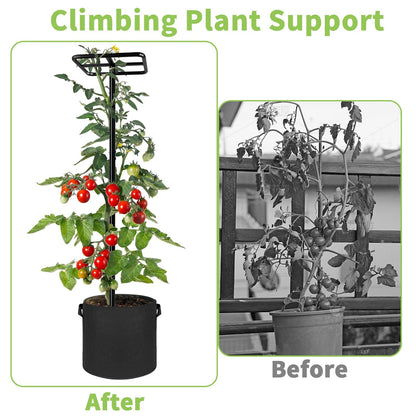2 Pcs Heavy Duty Dragon Fruit Trellis, Adjustable Plant Climbing Support with 4 Non-Woven Planting Pots, Raspberry Trellis for Garden, Vertical Farming Tower for Dragon Fruit, Avocados, Vining Plants