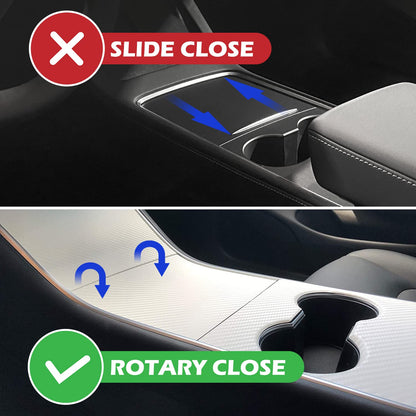 JOJOMARK Compatible with Tesla Model 3/Y Accessories Center Console Organizer Tray Fits for Tesla Model 3 2017 2018 2019 2020 /Model Y 2020 （The cover closed Rotary version）