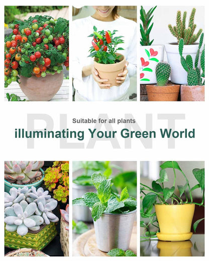 DOMMIA Grow Lights for Indoor Plants,Full Spectrum Grow Light with Warmwhite Red LED,Dual Head Clip Plant Light for Indoor Plants,Manual ON/Off Switch,Adjustable Gooseneck Plant Light for Houseplants