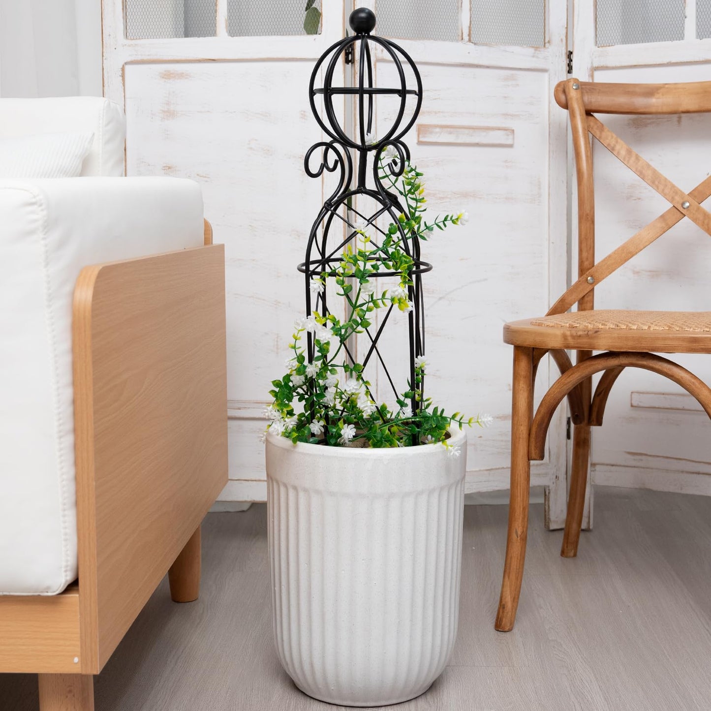 GOOOXIM Garden Obelisk Trellis for Climbing Plants - 27.1" x 7.8" -Durable Metal Design, Rust-Proof, Ideal for Indoor & Outdoor Use, Perfect for Roses, Topiaries, and Garden Decor