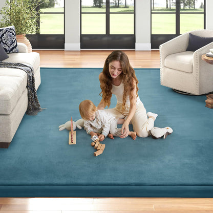ILPEOD Baby Play Mat 1.2" Thick Memory Foam Nursery Rug Area Rug, 13’1” X 6’7” Yoga Mat Playmat Crawling Mat for Baby,Toddlers, Infants, Kids,Floor Mat Tatami Mat for Living Room with Non-Slip(Green)