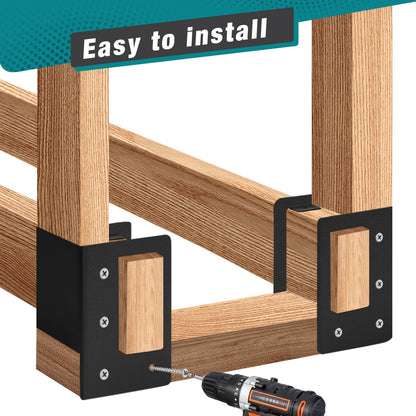 YVHFWOY Firewood Log Storage Rack Bracket 4 Pack,Fireplace Wood Storage Holder,Indoor Outdoor Adjustable Heavy Duty Powder Coated Steel Holder with Wood Screws