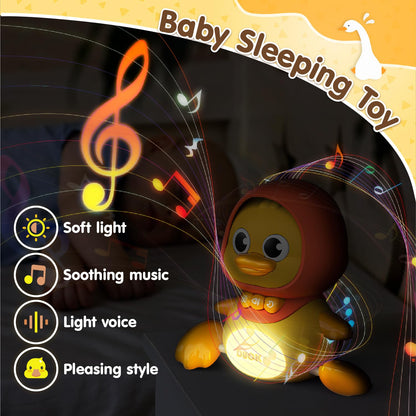 Gofimyee Crawling Duck Musical Toy, Baby Toy for Toddler, Sound Toys for 18+ Months, Early Educational Baby Toys with Light, Includes One Large Duck and Two Ducklings (Batteries Included)