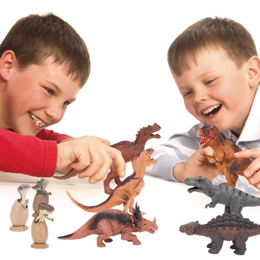 Dinosaur Toys for Toddlers and Kids 3-5 5-7 - Dinosaur Figures 20 Packs Playset with Educational Book, Toy for 3 4 5 6 7 8 Year Old Boys - Plastic Dinosaurs with Dino Eggs Birthday Party Gift