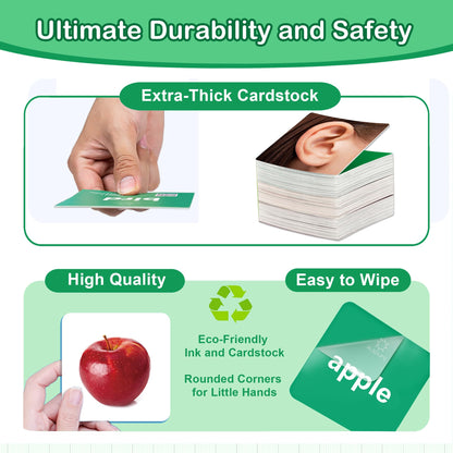 ALSOLIFE Thick & Durable Sight Words Flash Cards for Kindergarten，50 First Words Fun Video Flash Cards for Toddlers，Speech Therapy Help Learning & Play Game，Kids Aba Therapy Learning Materials