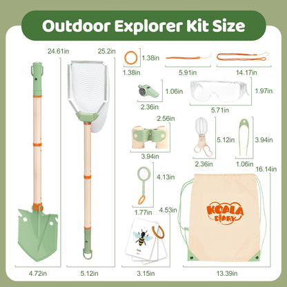 KOALA DIARY Kids Outdoor Explorer Kit, 11PCS Bug Catching Kit with Butterfly Net, Shovel，Magnifying Glass, Bug Catchers，Outdoor Explorer Kit Toys for Kids Age 3+