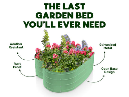 Plant & Plot Galvanized Raised Garden Beds Outdoor // Planter Raised Beds for Gardening, Vegetables, Flowers // Large Metal Garden Box (Light Green) // Tool-Free Assembly