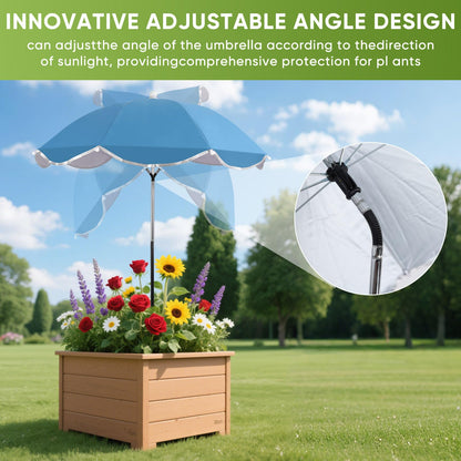 LCHUANG 4Pack Plant Umbrellas for Outdoor, 24inch Plant Shades for Outdoor with Durable 39.5'' High M-Shaped Plug for Stronger Wind Resistanc Flower, Potted, Garden Beds