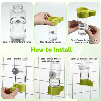 Bird Water Dispenser for Cage Automatic Bird Cage Water Dispenser 2pcs 4.73 Fl Oz Birds Water Feeder for Cages Plastic No Mess Suspended Birds Bottle No Drip for Budgie Conure Lovebirds Cockatiel