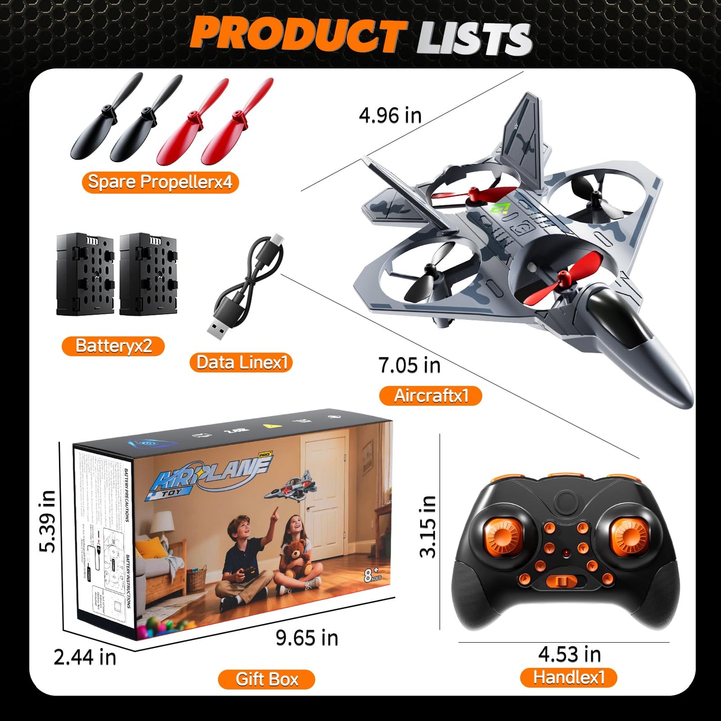 WATUDOU Mini Stunt Remote Control Plane Drone Toys with LED Lights – 2.4GHz RC Airplane Toys, Headless Mode & 360° Flip, Indoor Outdoor Flying Toy for Kids 8-12 & Adults, for Kids