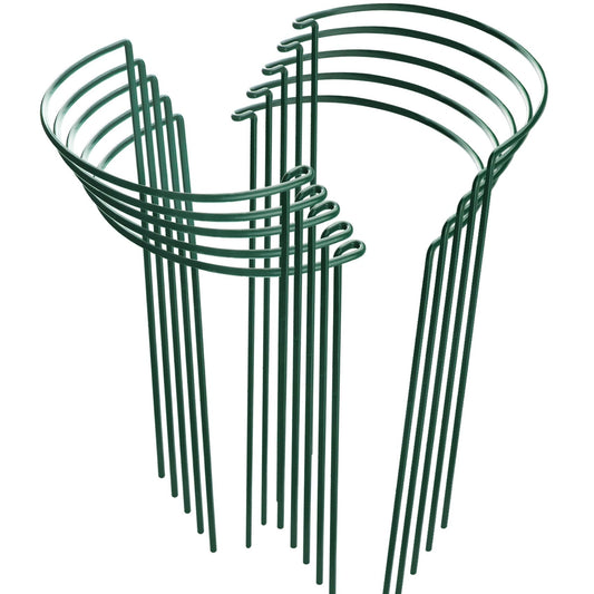 HiGift 10 Pack Peony Cages and Supports, 10" (W) x 16"(H) Plant Support, Heavy Duty Metal Plant Support Stake for Indoor Plants Half Round Garden Stakes Plant Support Ring for Hydrangea,Flower Outdoor