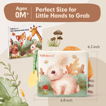 hahaland Baby Books 0-6 Months, Tummy Time Sensory Toys 6 to 12 Month Touch Feel Crinkle Book for Boys Girl 0 3 6 9 12 Month Travel Toys Birthday Gifts Easter Basket Stuffers