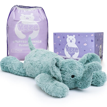 YGZE Weighted Stuffed Animals Elephant Plush Toy, 26 Inch, 4 Pounds, Soft and Huggable Weighted Plush Toy in Sage Green, Ideal Gift for Kids and Adults for Christmas, Birthday, Valentine’s Day