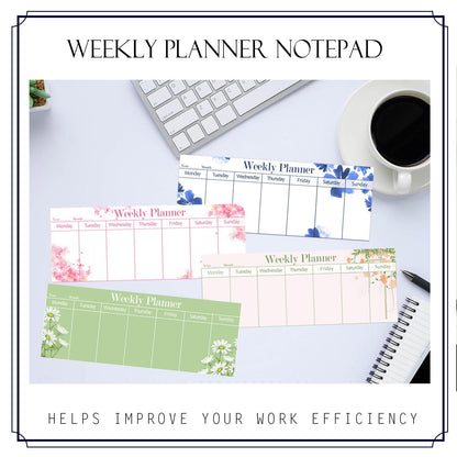 120 Sheets Weekly Planner Notepad Weekly Calendar Pad 3.8x10 Inch-To Do List Notepad Desk Schedule Planner for Student Habit Tracker Reminder Office School
