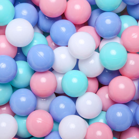 TRENDPLAY Plastic Balls for Ball Pits - Pack of 50 Hollow Balls- Safe and Exciting Playtime - Perfect for Baby Pools, Birthday Party Decoration (Pink Blue Green)
