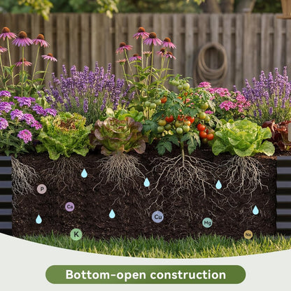 COMHOMA Galvanized Raised Garden Bed,6x3x2ft Large Metal Planter Box for Outdoor Vegetables,Corrugated Steel Herbed Plants Container,Extra Deep Gardeners Kits with Open Bottom