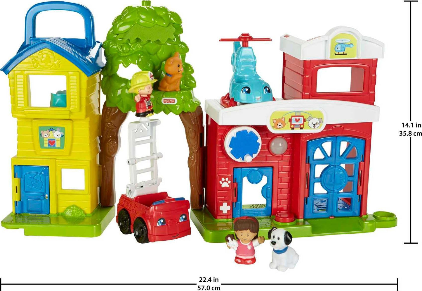 Fisher-Price Little People Toddler Toy Animal Rescue Playset with Lights Sounds Figures & Vehicles for Pretend Play Kids Ages 1+ Years