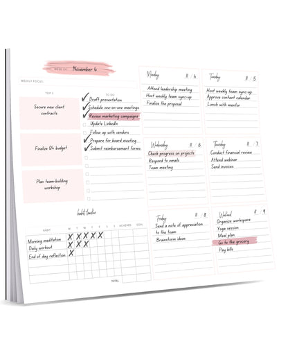 Lamare Weekly Planner Notepad – Premium Undated Weekly To Do List Notepad for School, Home & Office Day Planner, Desk To Do List Pad and Productivity Planning Pad