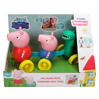Toomies Grow with Peppa Pig - Pull Along Peppa - Peppa Pig Musical Walking & Crawling Baby Toy with Wheels - Baby Musical Toys with Wibble Wobble Action - 18 Months & Up (E73527)
