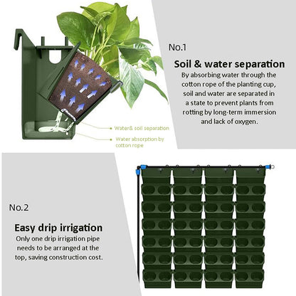 Vertical Wall Planter - Stacking Outdoor & Indoor Self-Watering Planters, Wall-Mounted Hanging Plant Holder for Herbs, Flowers & Garden Decor - Space-Saving Greenery Solution