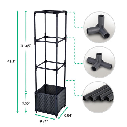 Tomato Planter with Metal Trellis,Self Watering Raised Garden Bed,for Garden Planter for Tomato Pots for Tomatoes Box Outdoor Planter for patio,Heavy Duty Container Planter for Climbing Vegetables