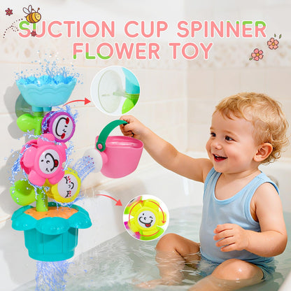 Bath Toys for Kids Ages 1-3 17PCS Fun and Easy-Grip Mold Free Baby and Toddler Bath Toys Set, Interactive Flower and Watering Can Bathtub Pool Water Table Toys for 1+ Year Old Boys Girls Gifts