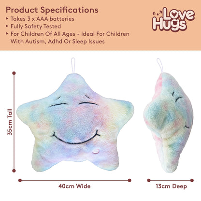 LoveHugs Musical Star Plush Sensory Light Up Newborn Autism Toys - Twinkle Twinkle Little Star Sensory Toys for Autistic Children
