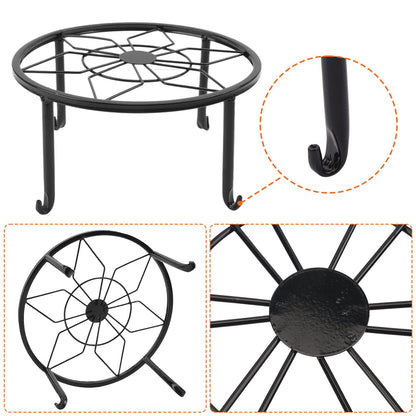 Yiksonyo 4 Pack 9 Inch Black Metal Plant Stand, Heavy Duty Outdoor & Indoor Plant Stands, Rustproof Wrought Iron Pot Stand for Garden, Patio, Balcony.