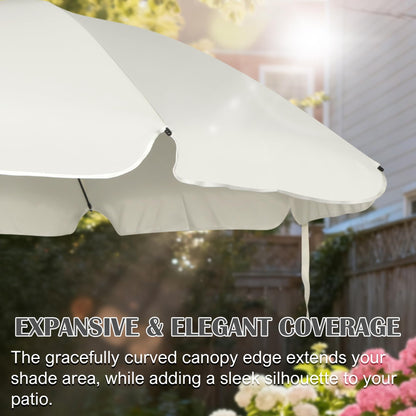 Blissun 6.5ft Patio Umbrella with Push Button Tilt & Height Adjustable, UV50+ Sun Protection with Sturdy Fiberglass Ribs & Iron Pole, Market Umbrella for Outdoor Table Garden Backyard Beach, Cream White