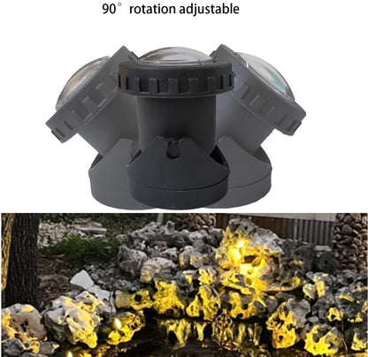TENSUL Warm White Pond Lights, Underwater Landscape Spotlights, IP68 Waterproof Submersible Fountain Lights for Garden Yard Aquarium Pond Fountain Waterfall (3 Lights)