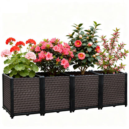 Large Planters for Outdoor Plants - Deepened 20" H, Raised Beds for Gardening Self Watering, Elevated Planter Box with Legs, Rectangular Garden Planters for Outdoor Plants Flowers, 62.9"L x 15.7"W