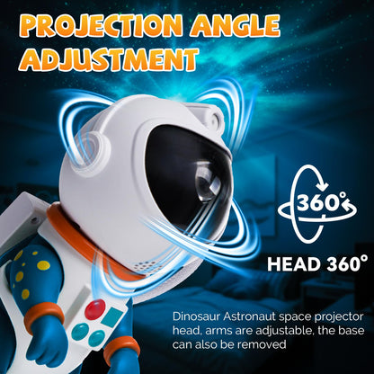 LUCYLANKER Dinosaur Astronaut Galaxy Star Projector Night Light, 8 in 1 LED Space Planetarium Lamp, 360° Rotating with Remote & Timer, Kids Adults Bedroom Decor, Christmas Birthday Gifts (Blue)