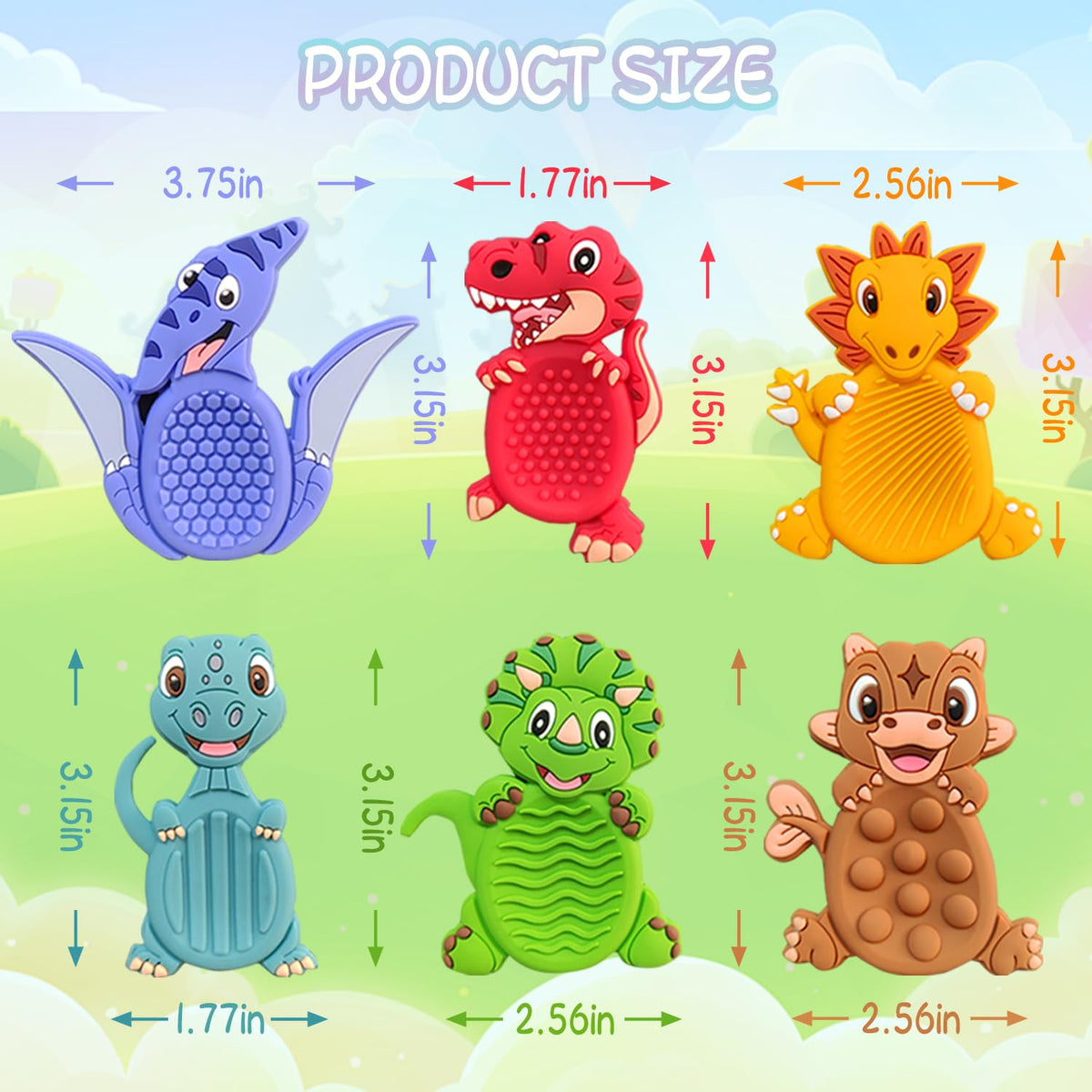 12Pack Dinosaur Sensory Fidget Stress Toys for Kids Classroom, Autism Calming Special Education Must Haves Travel Essentials, Valentine's Day Cards Gifts for Party Favors Class Birthday 3 5 7 Boy Girl