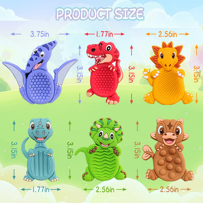 12Pack Dinosaur Sensory Fidget Stress Toys for Kids Classroom, Autism Calming Special Education Must Haves Travel Essentials, Valentine's Day Cards Gifts for Party Favors Class Birthday 3 5 7 Boy Girl