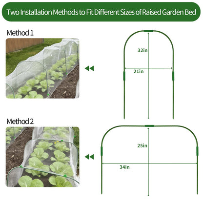 Garden Netting Kit for Raised Beds, Ultra Fine Garden Mesh Netting 8x20ft & 5 Sets Garden Hoops with Clips, Row Cover Net Protection Plant Covers Set for Greenhouse Vegetable Fruits Flowers Barrier