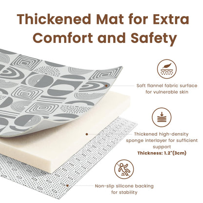 Omedecal 59"×71" Baby Play Mat for Floor & Playpen, 1.2" Thick High-Density Foam Nursery Mat for Tummy Time, Soft Plush Carpet with Non-Slip Bottom for Infant Toddler Baby Crawling & Playing (Grey)