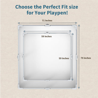 Baby Playpen Portable, Pre-Assembled Play Pen 71x79 Large Foldable Playpen for Babies and Toddlers, Sturdy and Safe Toddler Play Yard Indoor Outdoor with Carry Bag, Grey