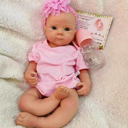 OtardDolls 18 Inch Silicone Baby Doll Full Body Girl Soft Lifelike Realistic Newborn with Clothes and Bottles for Kids