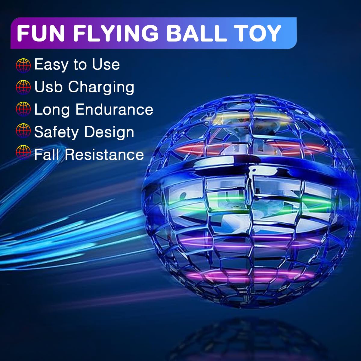 Taikcsut 2025 Upgraded Flying Orb Ball Toy, Hover Boomerang Ball Spinner Mini Drone - Magic Floating Galactic Fly Spinning Orb, for for Boys Girls and 6-12 Age Kids