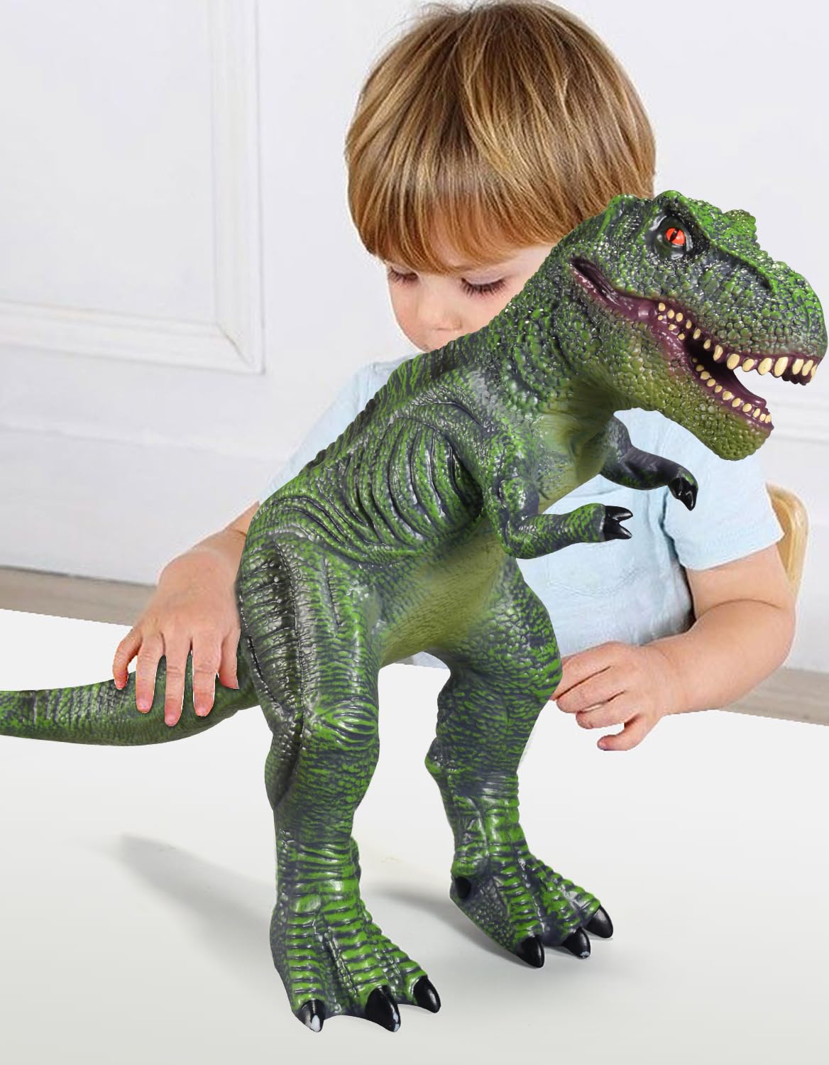 YONGJULE Large Dinosaur Toys- 28" Tyrannosaurus Rex Soft Dinosaur Toys for Kids 3-5, Big Inflatable Dinosaur for Boys Girls, Toddler Dinosaur Party Favors (Tyrannosaurus Rex)