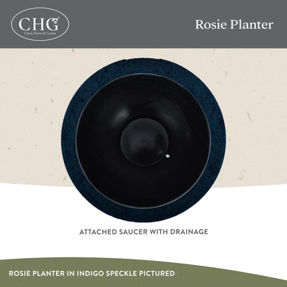 Classic Home and Garden Rosie Modern Planter w/Drainage - Contemporary Planter Bowls - Shallow Round Vases for Small Plants - Versatile Indoor & Outdoor Pots (10” Weathered Copper)