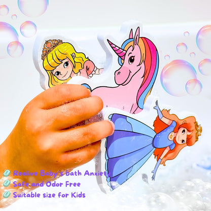 NUBUNI Foam Bath Toys with Storage Bag | Baby Bath Stickers | Shower Toys | Bathtub Toys | Bath Wall Toy | Princess Fairy Tail Foam